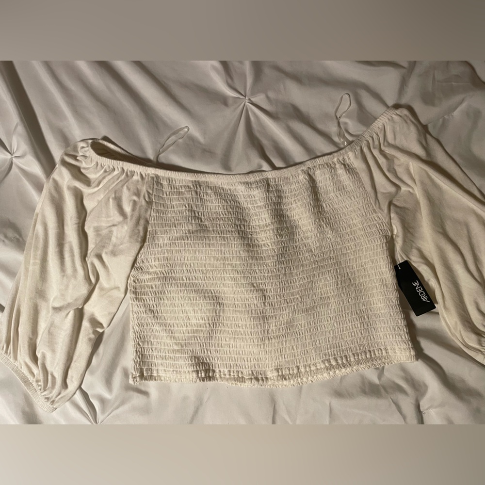 Ardene Cream Smocked Top